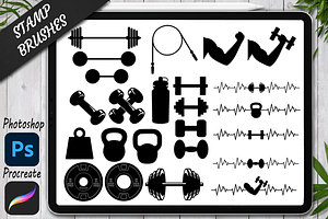 Weights Stamps Brushes For Procreate