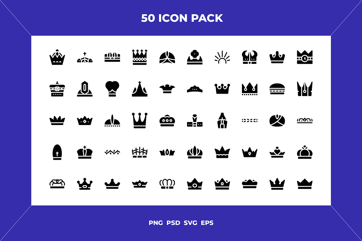 Crowns filled of icons, an Outline Icon by Wencory (Photo 1 of 2)