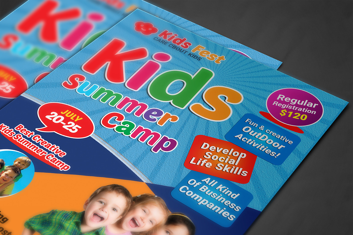 Kids Summer Camp Flyer, a Flyer Template by AfzaalGraphics (Photo 4 of 4)
