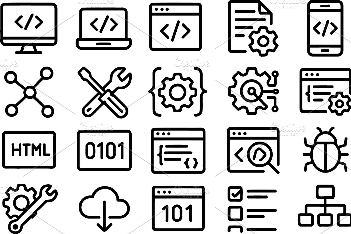 Diverse collection of vector line, a Technology Illustration by ZinetroN