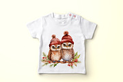 Cute Christmas Owls Clipart Xmas Png, an Animal Illustration by vivastarkids (Thumbnail 3 of 4)