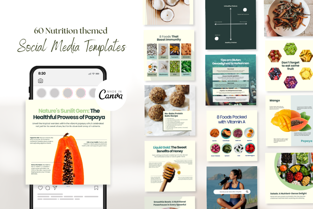 Nutrition Post Template Set I Canva, a Social Media Template by The Social Stuff (Photo 1 of 12)
