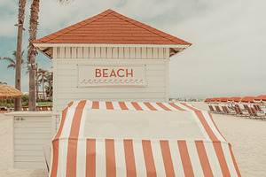 Retro Beach Cabana Stock Photo