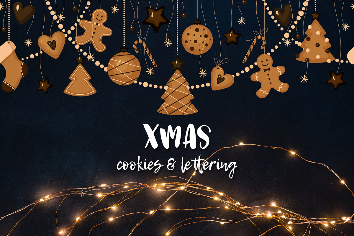Christmas Cookies & Lettering, a Background Graphic by NKTN graphics (Photo 2 of 13)