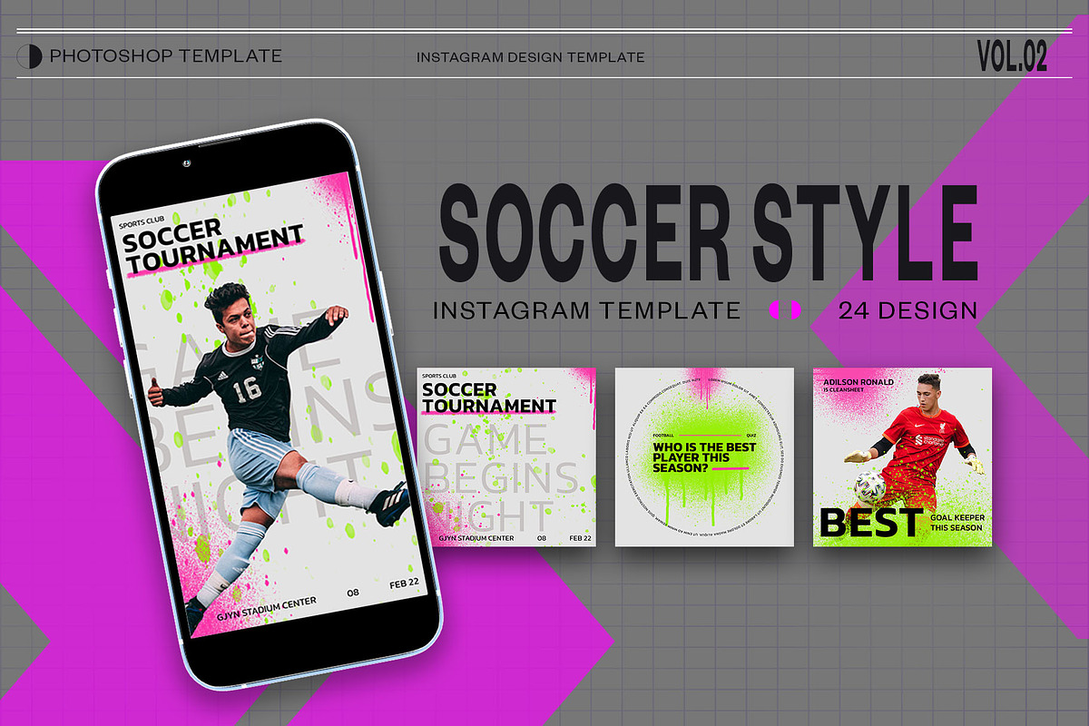 SoccerStyle Instagram Template | PSD, a Social Media Template by Azruca (Photo 1 of 6)