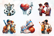 Sports Fathers Day Watercolor Png, an Illustration by RobertsArt (Thumbnail 5 of 8)