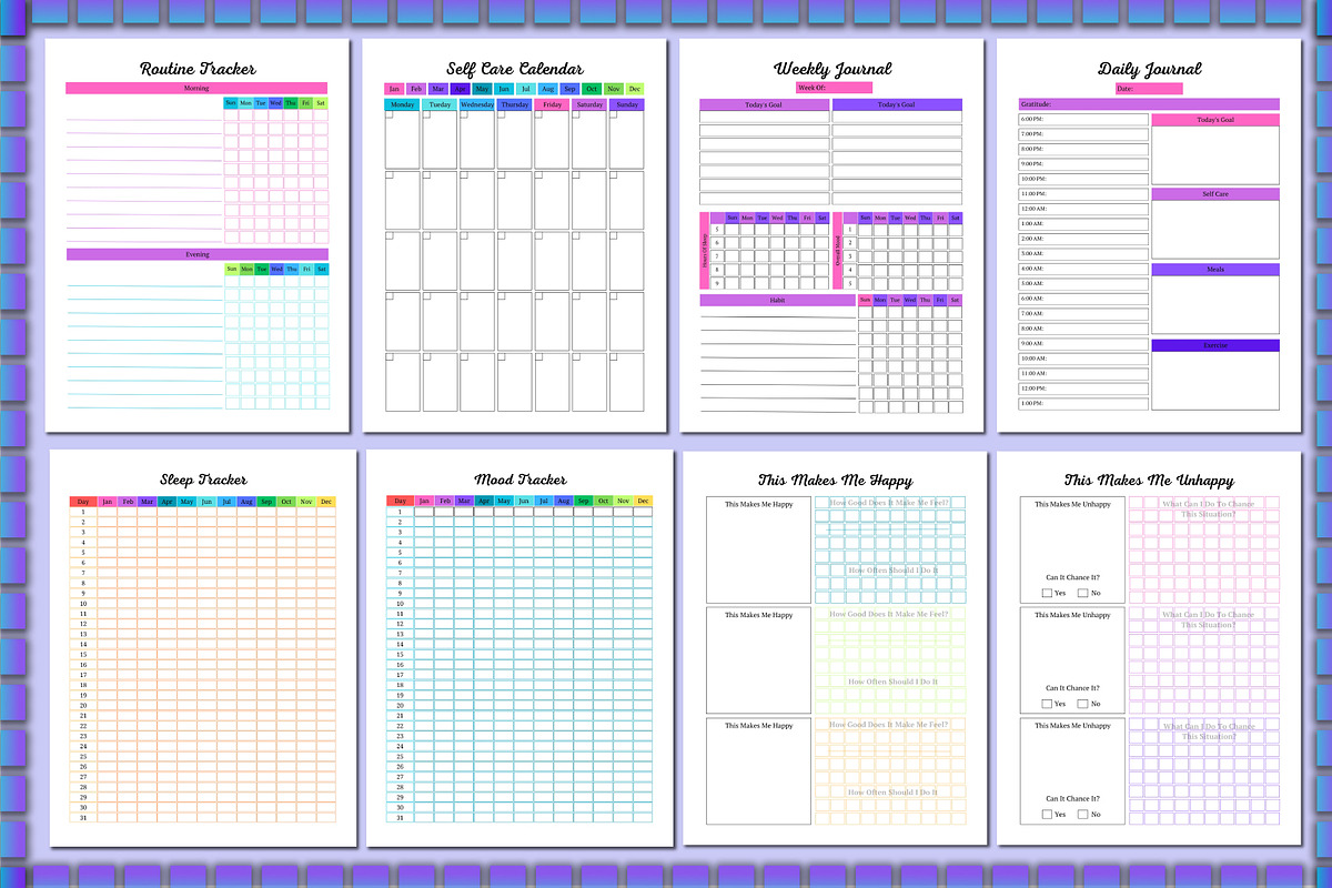 Self Care Planner For Canva KDP, a Stationery Template by Shumaya (Photo 2 of 5)