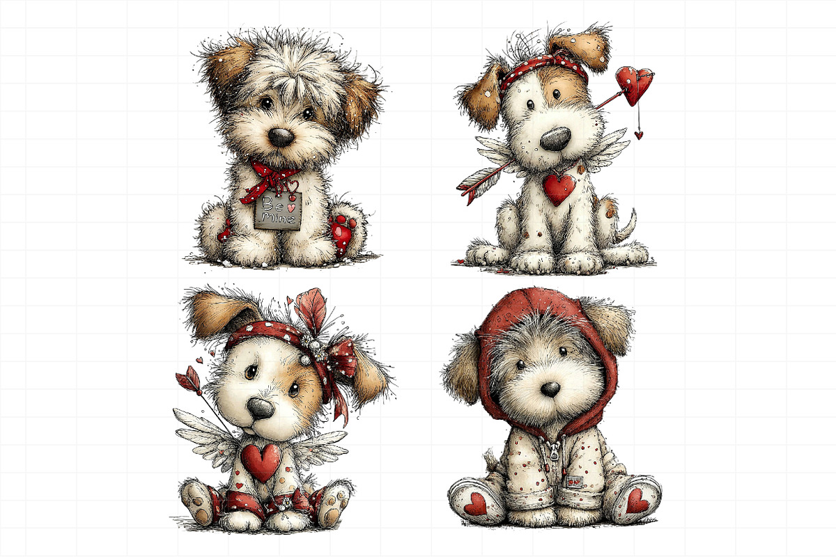 Whimsical Valentine Dog Clipart, an Illustration by Daily.Designs (Photo 7 of 7)