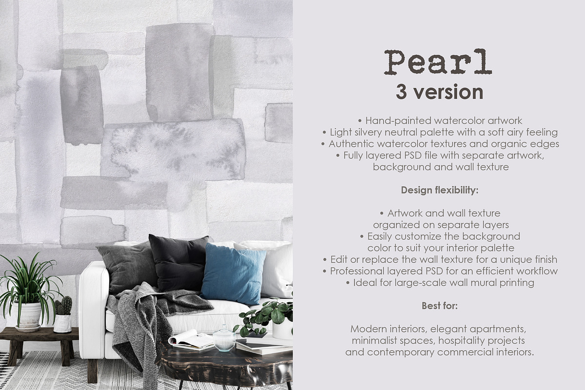 Alura watercolor abstract wall mural, a Wallpaper Graphic by Timofi Art (Photo 11 of 20)