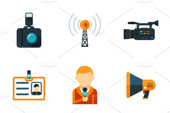 Assorted Journalism Flat Icons
