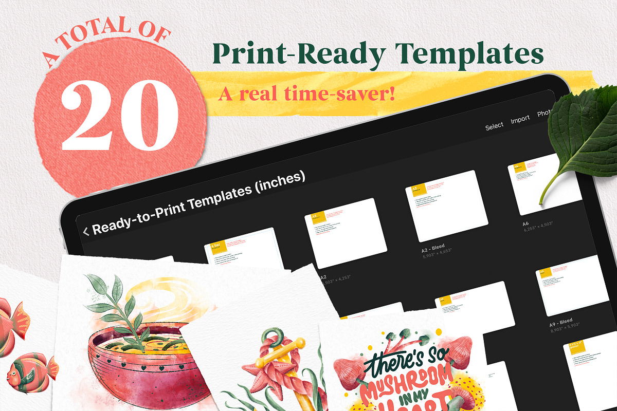 Procreate Print Toolkit 1 w/Vectors, a Brush Add-On by Debi Sementelli (Photo 9 of 15)