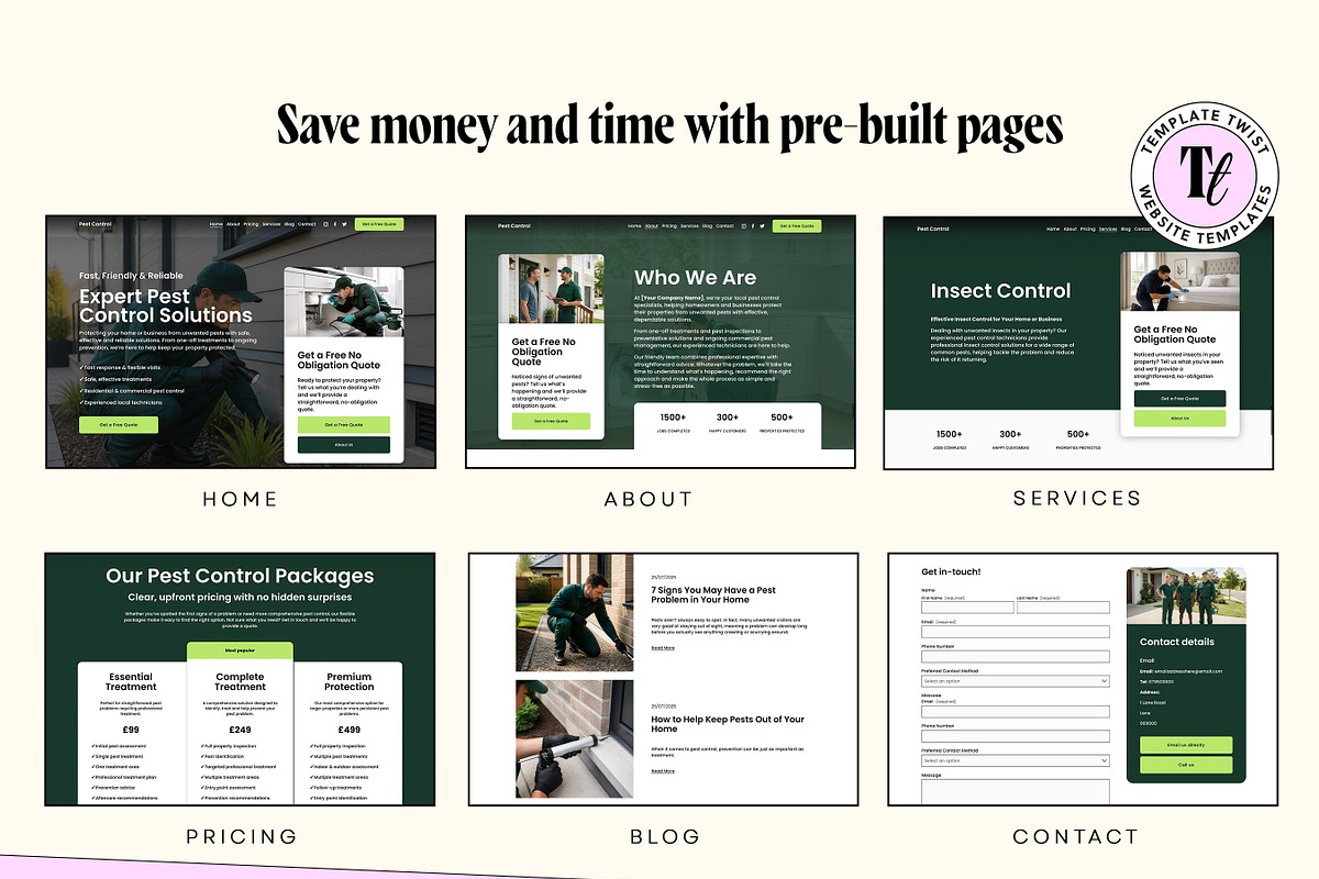 Pest Control Squarespace Template, a Squarespace Template by Template Twist Shop (Photo 3 of 9)