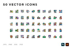 7 Sales icons, an Outline Icon by Wencory