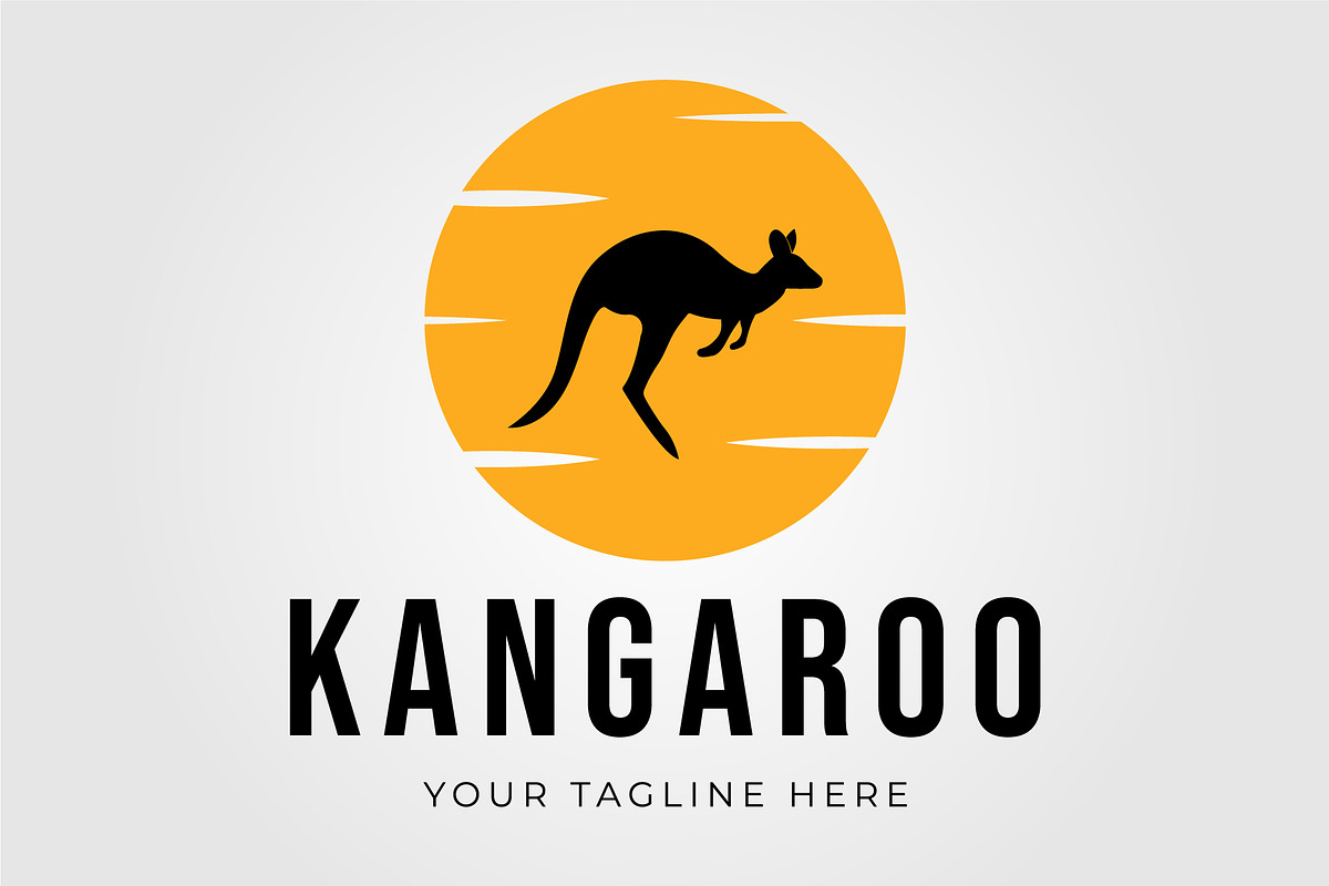 silhouette kangaroo australia logo, a Graphic by Rizkaarishandy_shop