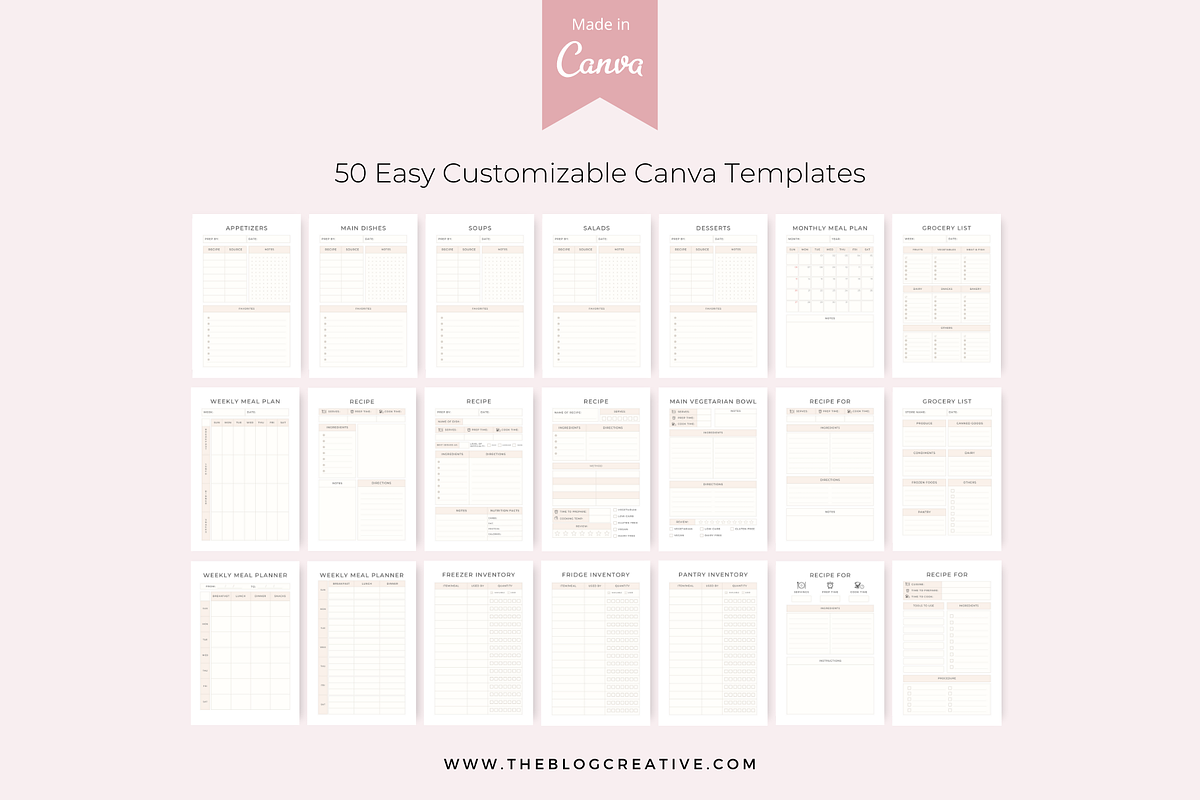 Recipe and Meal Planner Canva, a Magazine Template by The Blog Creative (Photo 7 of 7)