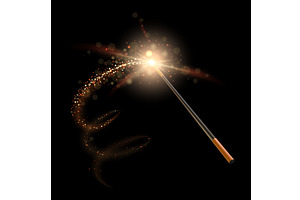 Wizard Magic Wand. Sparkles Wizard