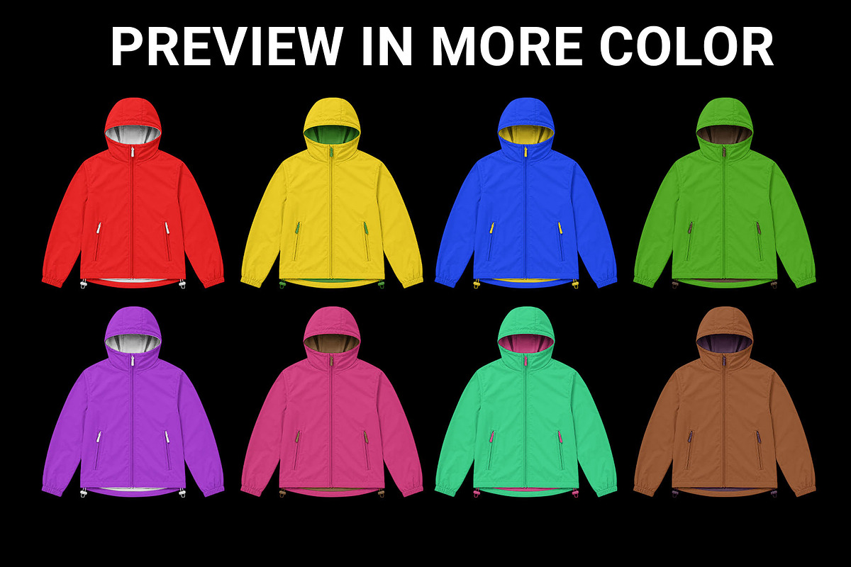 Windbreaker Jacket Mockup V1, a Hoody Mockup by yalanois (Photo 3 of 5)
