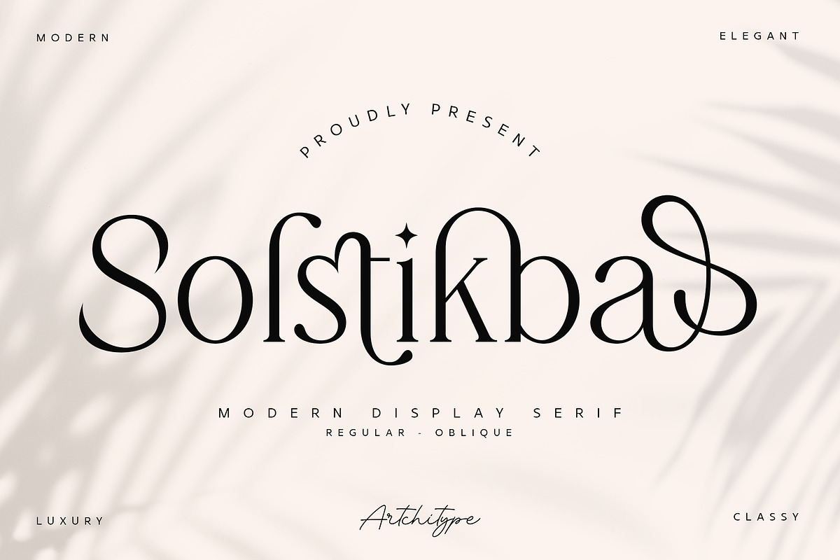 Solstikba - Modern Display Serif, a Serif Font by Artchitype Studio (Photo 1 of 14)