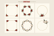 Poinsettia Christmas Backgrounds, a Seasonal Illustration by moja doodle (Thumbnail 4 of 9)