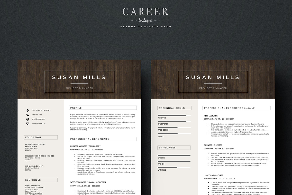 Modern Resume & CoverLetter Template, a Resume Template by careerboutique (Photo 5 of 6)
