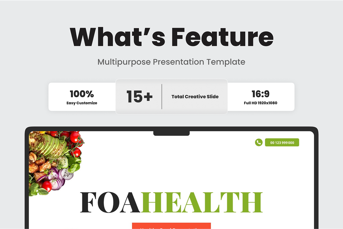 Foahealt - Healthy Food Power Point, a Presentation Template by SquidPixey (Photo 2 of 6)