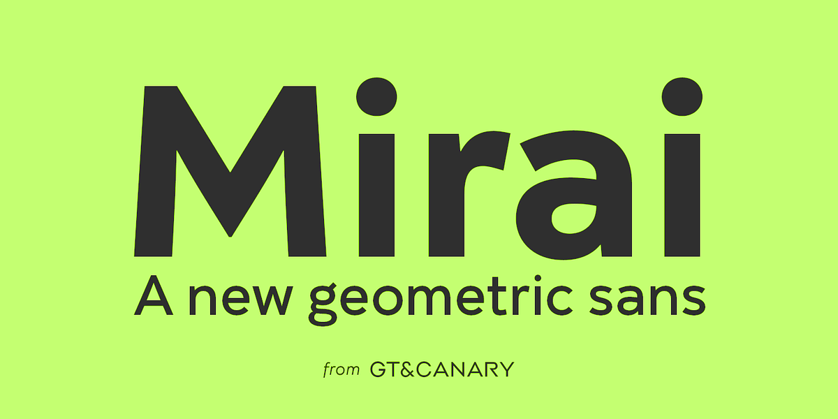Mirai, a Sans Serif Font by GT&CANARY (Photo 1 of 7)