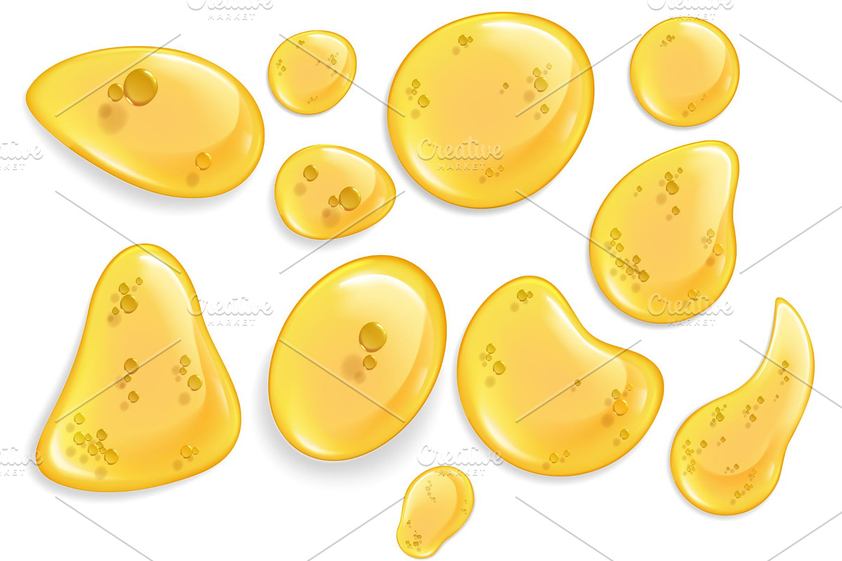 Golden Liquid Drops & Bubbles Pack, an Illustration by Stellalunarts (Photo 1 of 3)