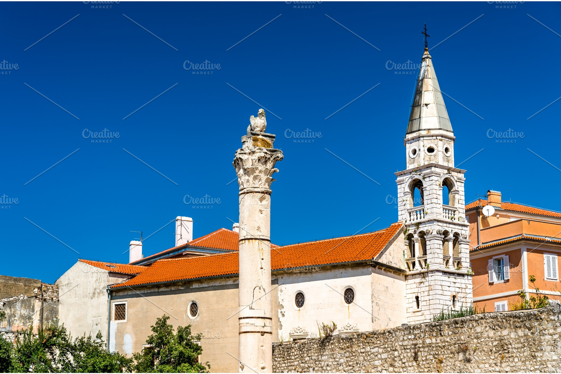 The pillar of shame a roman column featuring zadar, croatia, and roman, an Architecture Photo by Leonid Andronov