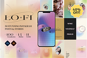 Lo Fi Instagram Posts & Stories, a Social Media Template by TheFisherCreative (Thumbnail 1 of 21)
