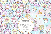 CATTITUDE digital papers, a Pattern Graphic by Masha  Studio (Thumbnail 8 of 9)
