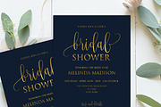 Navy Gold Bridal Shower Invitation,, an Invitation Template by DreamsClipArt (Thumbnail 2 of 2)