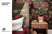 Wallpaper Mockup - Bedside 02, a Household Mockup by Andrea Muller (Thumbnail 2 of 7)