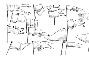 flag handdrawn collection, an Object Graphic by nikagraphic
