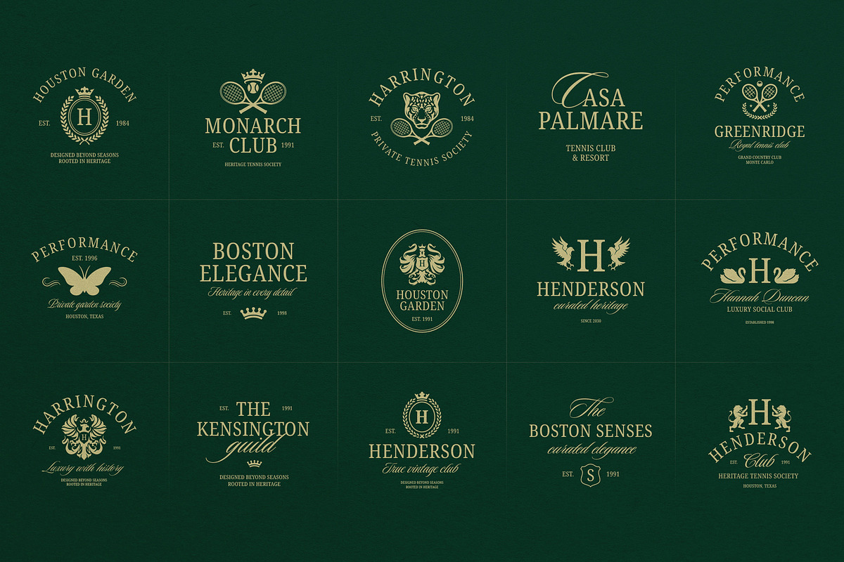 Old Money Vintage Logo Collection, a Branding & Logo Template by Vasya Kobelev (Photo 7 of 17)