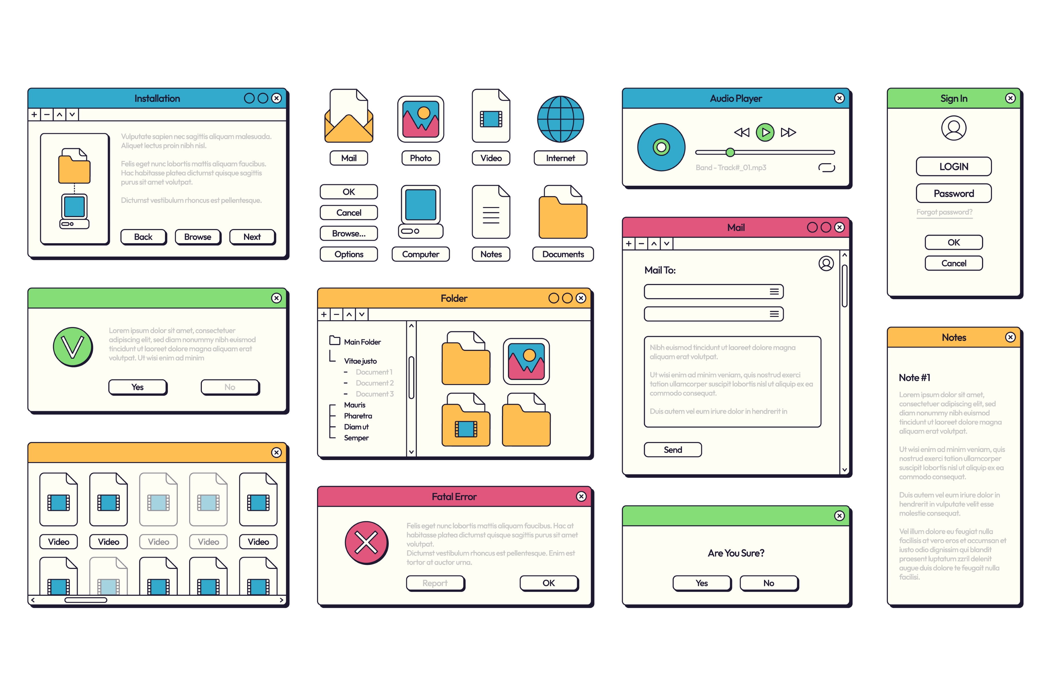 Computer 90s UI. Retro 80s and 90s, a Graphic by Frogella