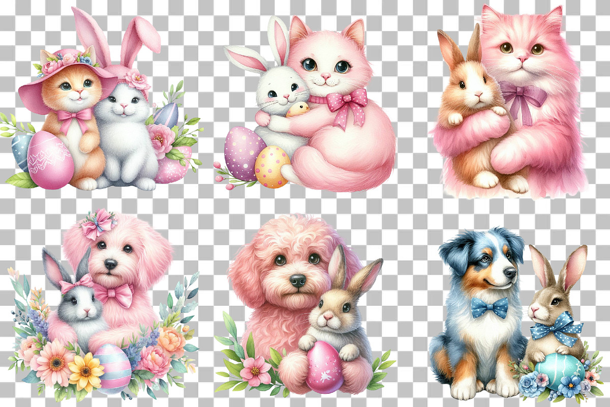 Easter Cute Clipart, an Illustration by DreamCafeArt (Photo 2 of 6)