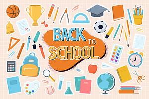 Back to school vector clipart