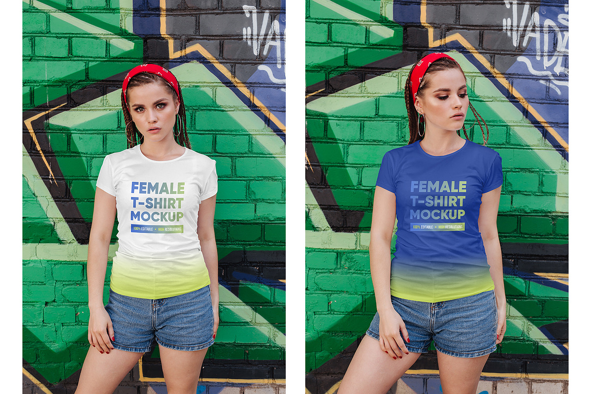 Female T-Shirt in City Mockups Vol3, a Shirt Mockup by Hi, Mock-Up! (Photo 3 of 9)