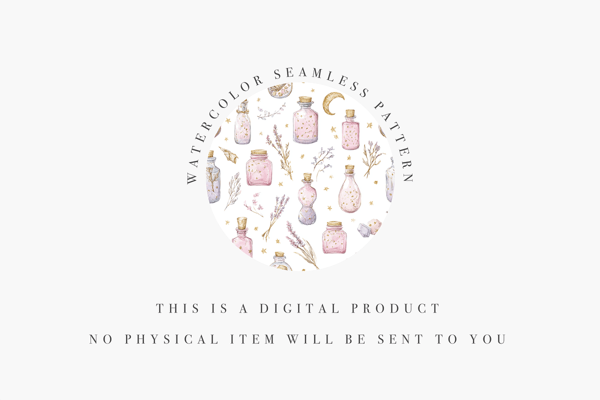 Potion Bottle Seamless Pattern, a Decorative Illustration by Pati Charm Studio (Photo 3 of 7)