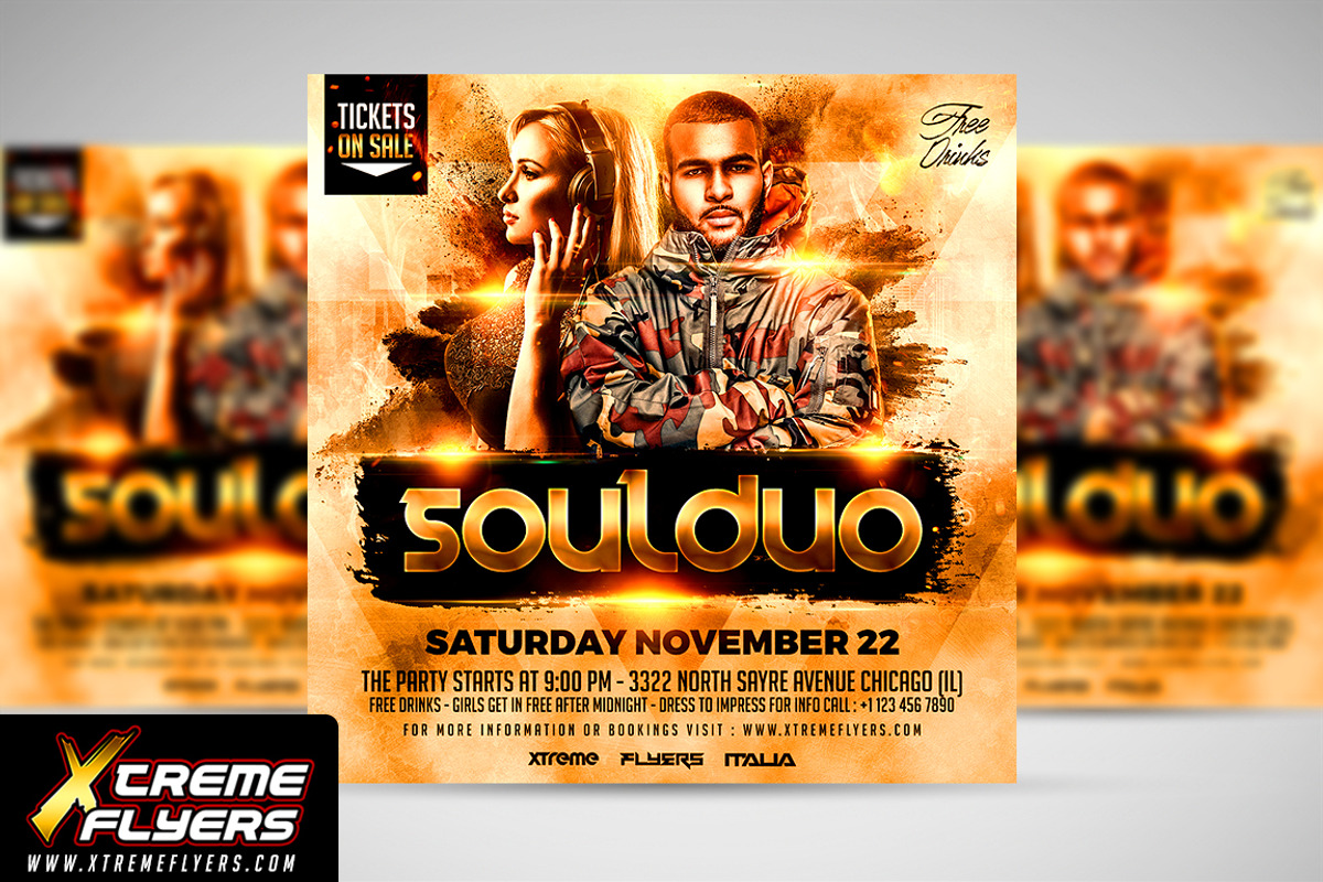 DJ Duo Flyer Template, a Flyer Template by XtremeFlyers (Photo 1 of 2)