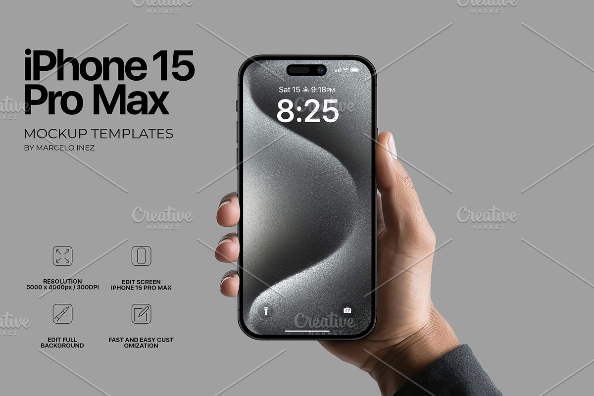 iPhone 15 Pro Max Mockup, an iPhone Mockup by Marcelo Inez