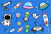 Cute Space Adventure Illustration, an Object Graphic by Housui Patterns (Thumbnail 6 of 6)