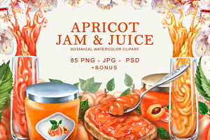 Apricot Jam & Juice, watercolor