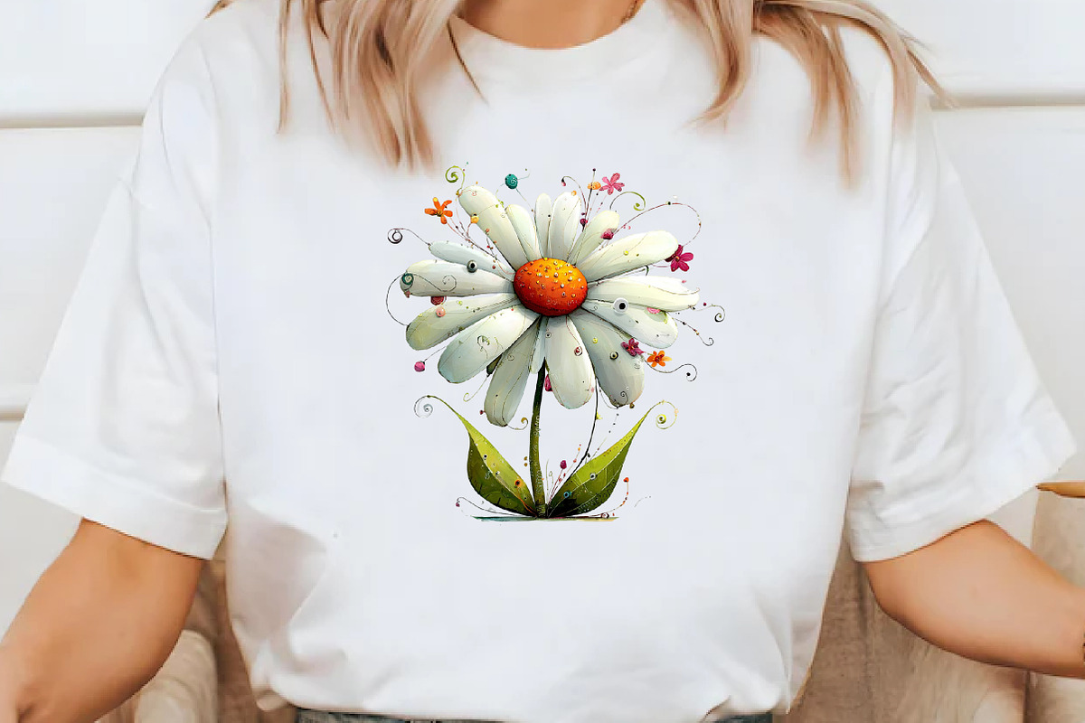 Whimsical white daisy Clipart, an Illustration by Designworld (Photo 7 of 8)