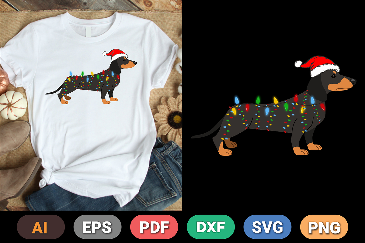 Dog Christmas T Shirt Design Digital, a Graphic by Vector Portal (Photo 3 of 6)