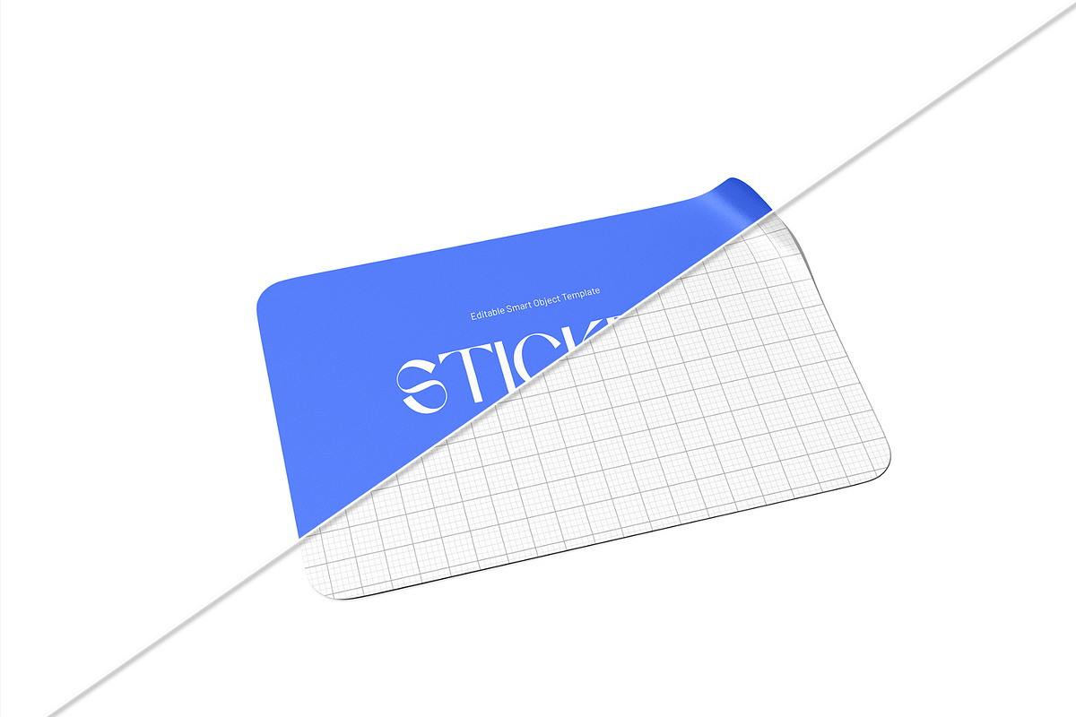 Rectangle Sticker Mockup Template