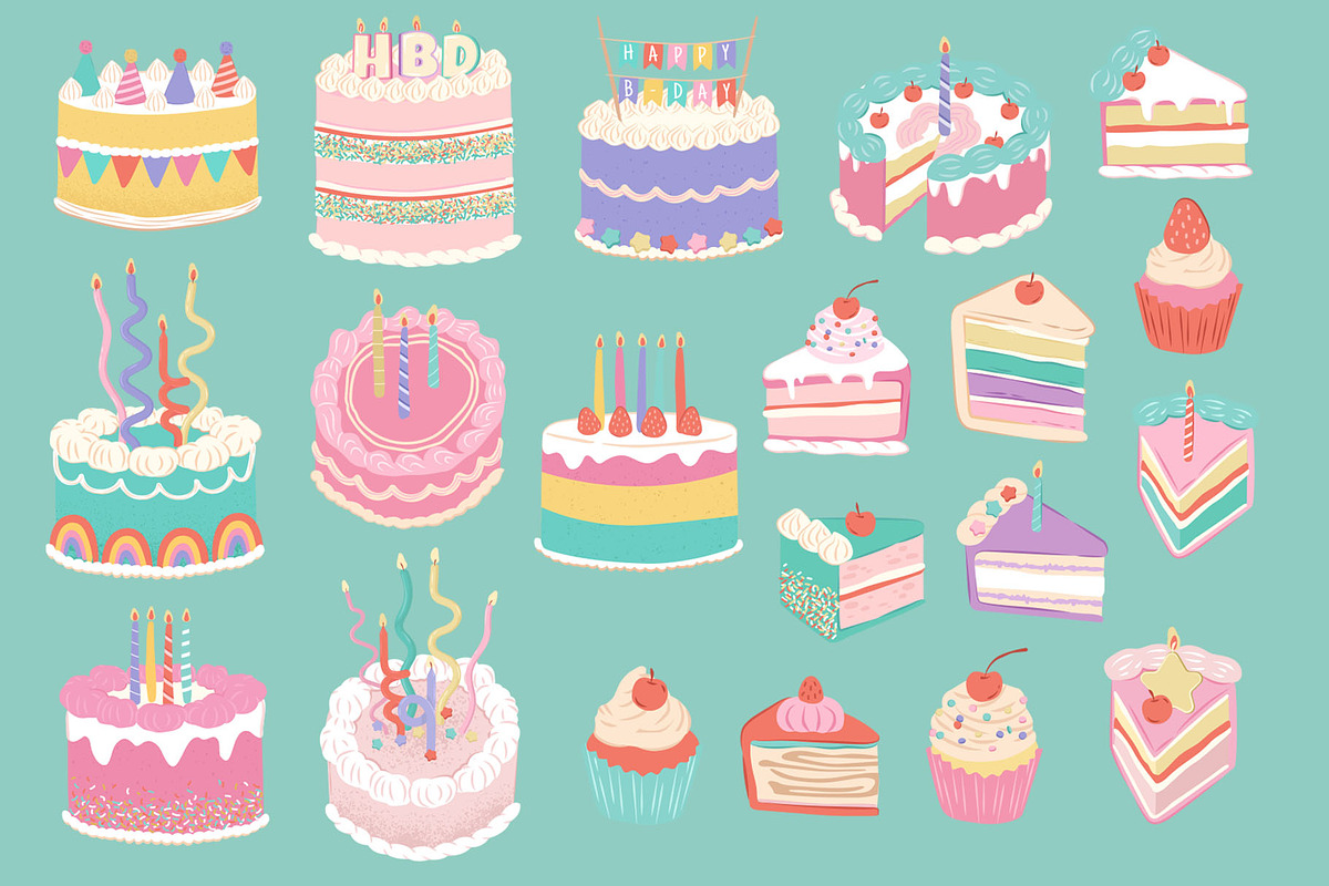 Birthday Party Bundle Illustrations, a Background Graphic by CreativeChristiana (Photo 15 of 17)