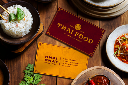 Thai Restaurant Card Mockup