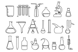 Continuous one line lab equipment, an Illustration by winwin.art