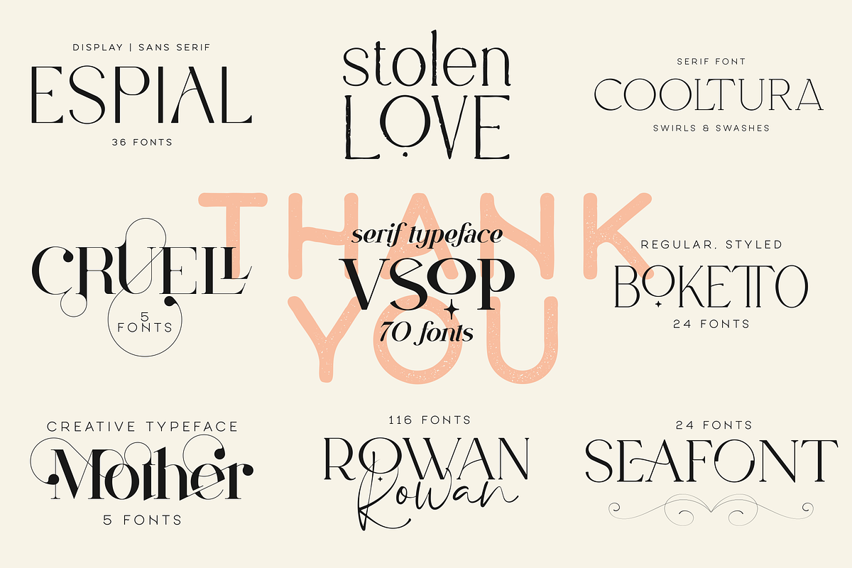 Just Type Bundle Vol.01 - 300 fonts, a Serif Font by VP Fonts (Photo 19 of 19)